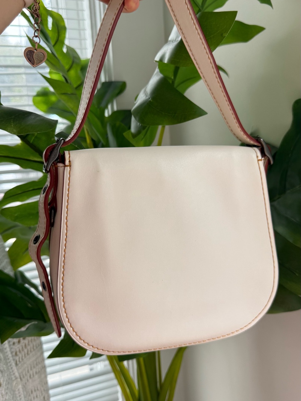 Coach Cream and Brown Crossbody Saddle Bag - Picture 4 of 14